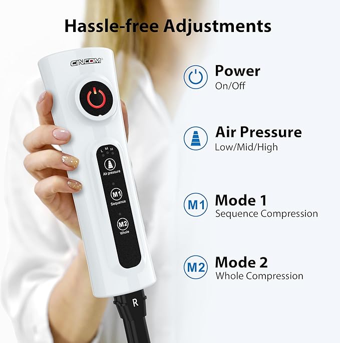 CINCOM Leg Massager for Circulation and Pain Relief, Air Compression Calf Foot - Image 3