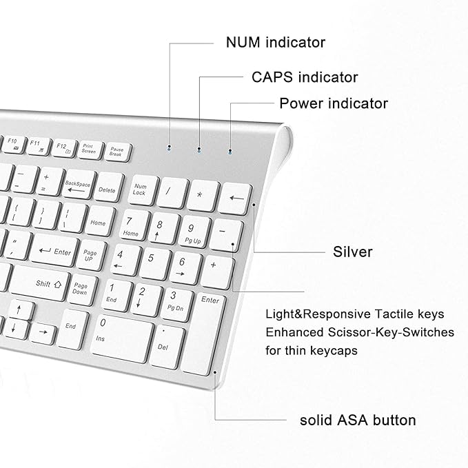J JOYACCESS Wireless Keyboard and Mouse, Slim Wireless Keyboard Mouse - Image 7