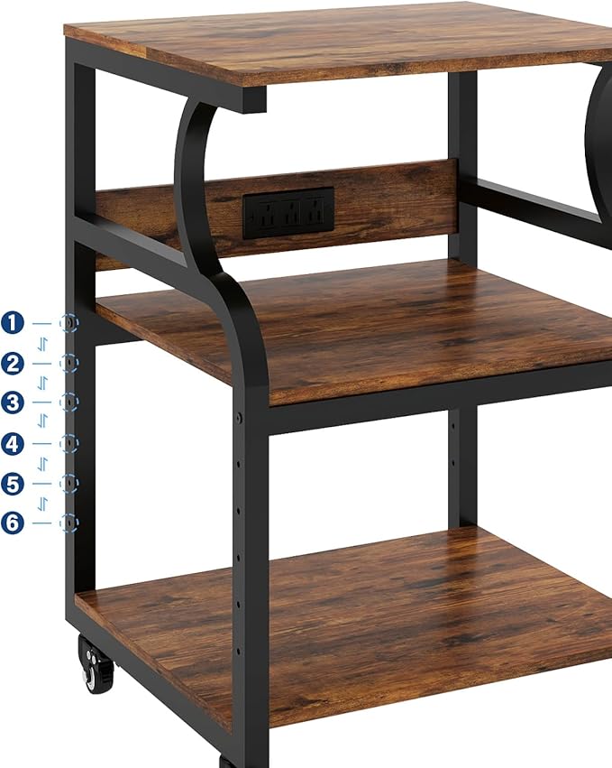 Natwind Large 3-Tier Rolling Printer Cart - Image 3