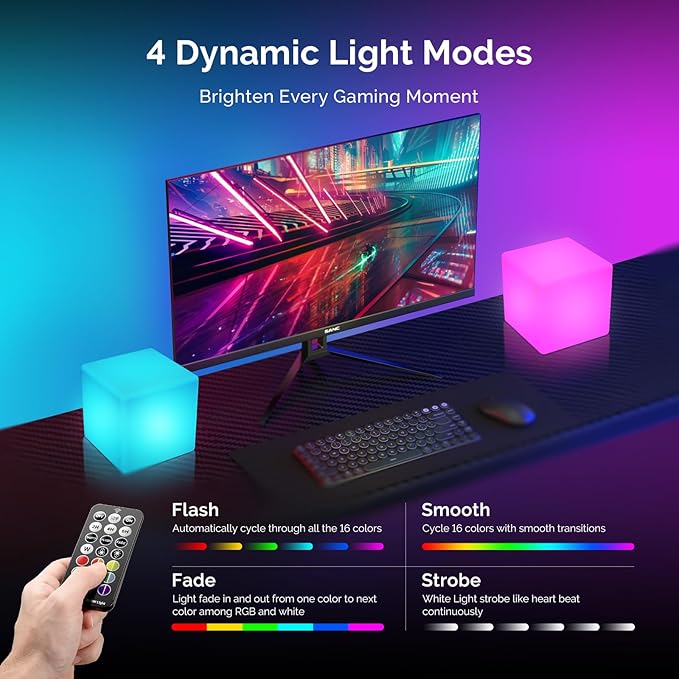 LOFTEK 4-inch LED Cube Lights: RGB 16 Colors Tesseract Cube, Cosmic LED Mood - Image 4