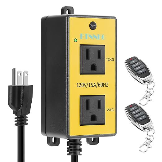 KTNNKG Automatic Remote Vacuum Switch，Load Sensing Outlets, Power Tool/Table by KTNNKG