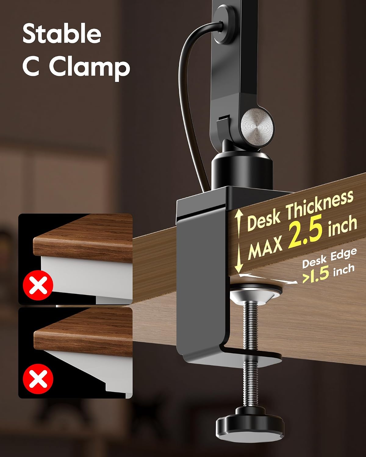 LED Desk Lamp for Home Office with Clamp, Remote, 30 Modes | Eye-Care, Pro Lighting for Zoom Meeting, Video Streaming, Recording, Flexible Arm, Memory, 2000LM, CRI 97.8