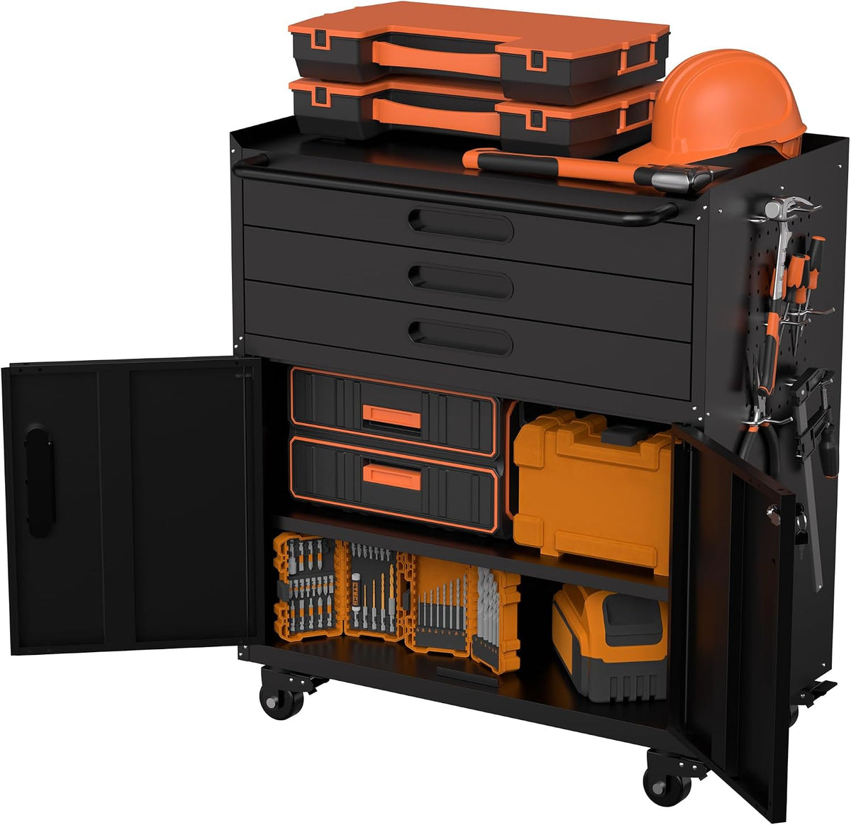 ryh 3 drawers rolling tool chest (black+, 3, main product view