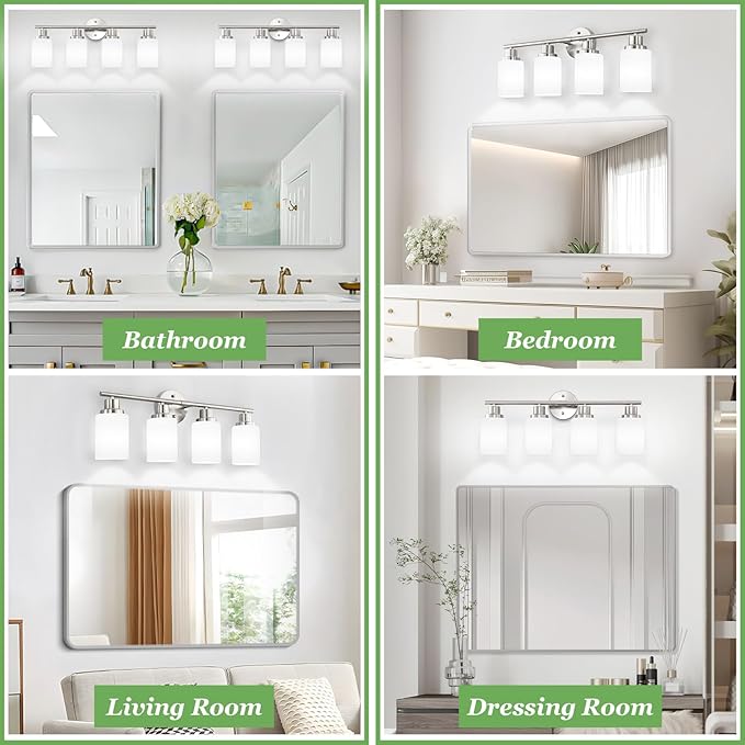 Guliaofo 4-Light Brushed Nickel Vanity Lights - Image 4