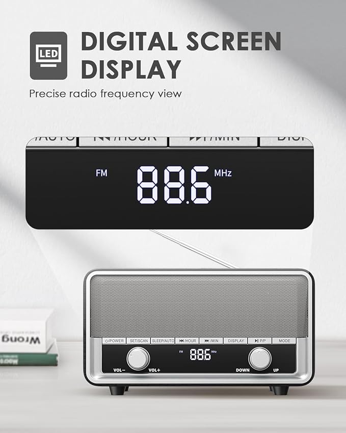 Vintage Wood AM FM Clock Radio - Image 3
