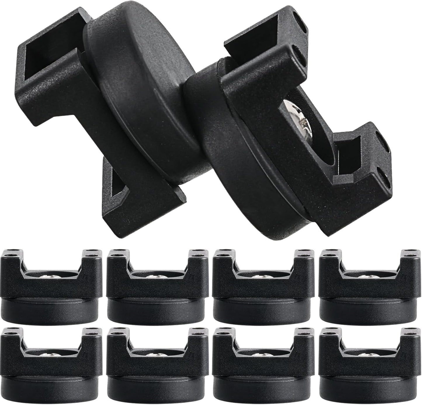 Yookeer 10 Pcs Magnetic Zip Tie Mount Cable Clips Black,22 Mm | Multipurpose Cable Clips Wire holder for Electrical Wiring, Magnet Base for Metal Surfaces, Without Drilling, Reusable
