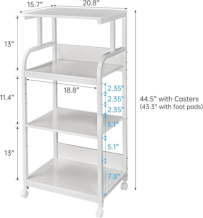 Fannova 4 Tier White Printer Stand Table - Image 6
