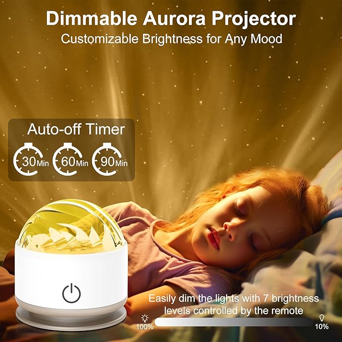 HUMIIEYE Northern Light Projector, Battery Operated Aurora Night Light - Image 4