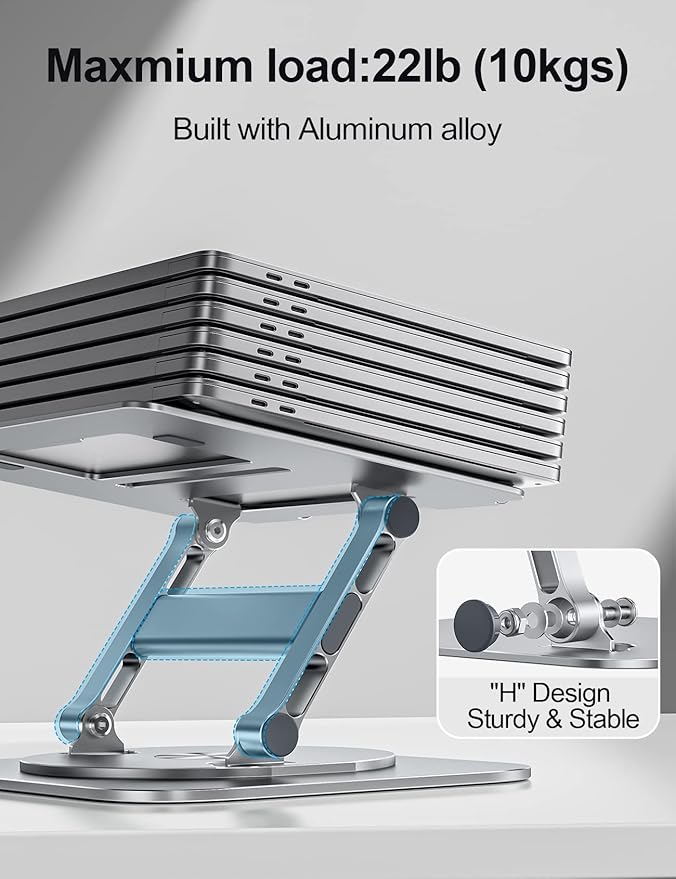 MCHOSE Laptop Stand, 360 Swivel Aluminum Computer Stand Ergonomic Laptop Riser - Image 5