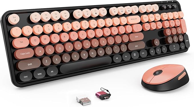 Nowlike Wireless Keyboard and Mouse Combo, Retro Typewriter Keyboard by Unknown