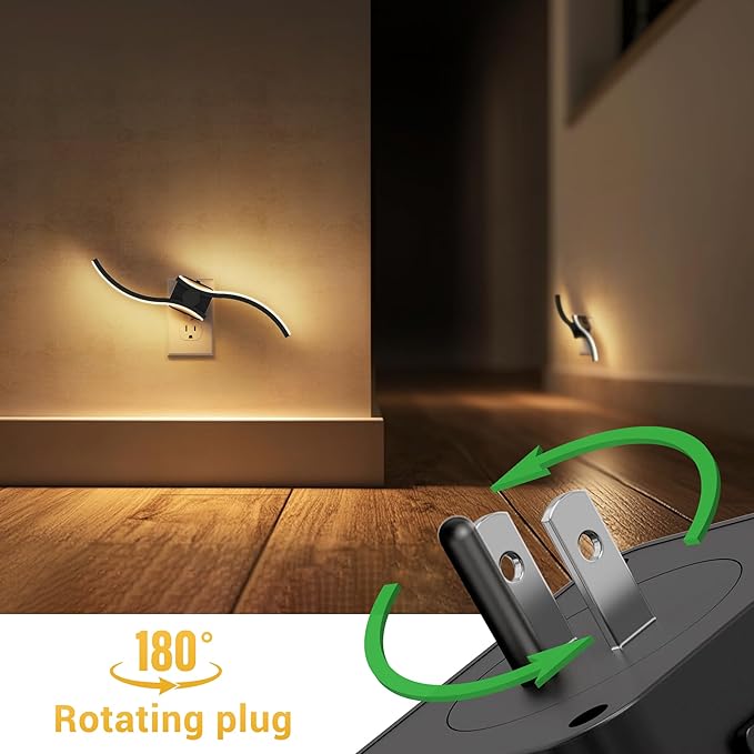 L LOHAS LED Night Light, 2 Pack Night Lights Plug into Wall, Modern Wall Sconces - Image 4