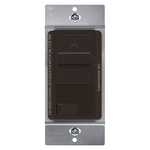 TOPGREENER Kalide Light Switch and 3-Speed Ceiling Fan Control Combo, in Wall by TOPGREENER