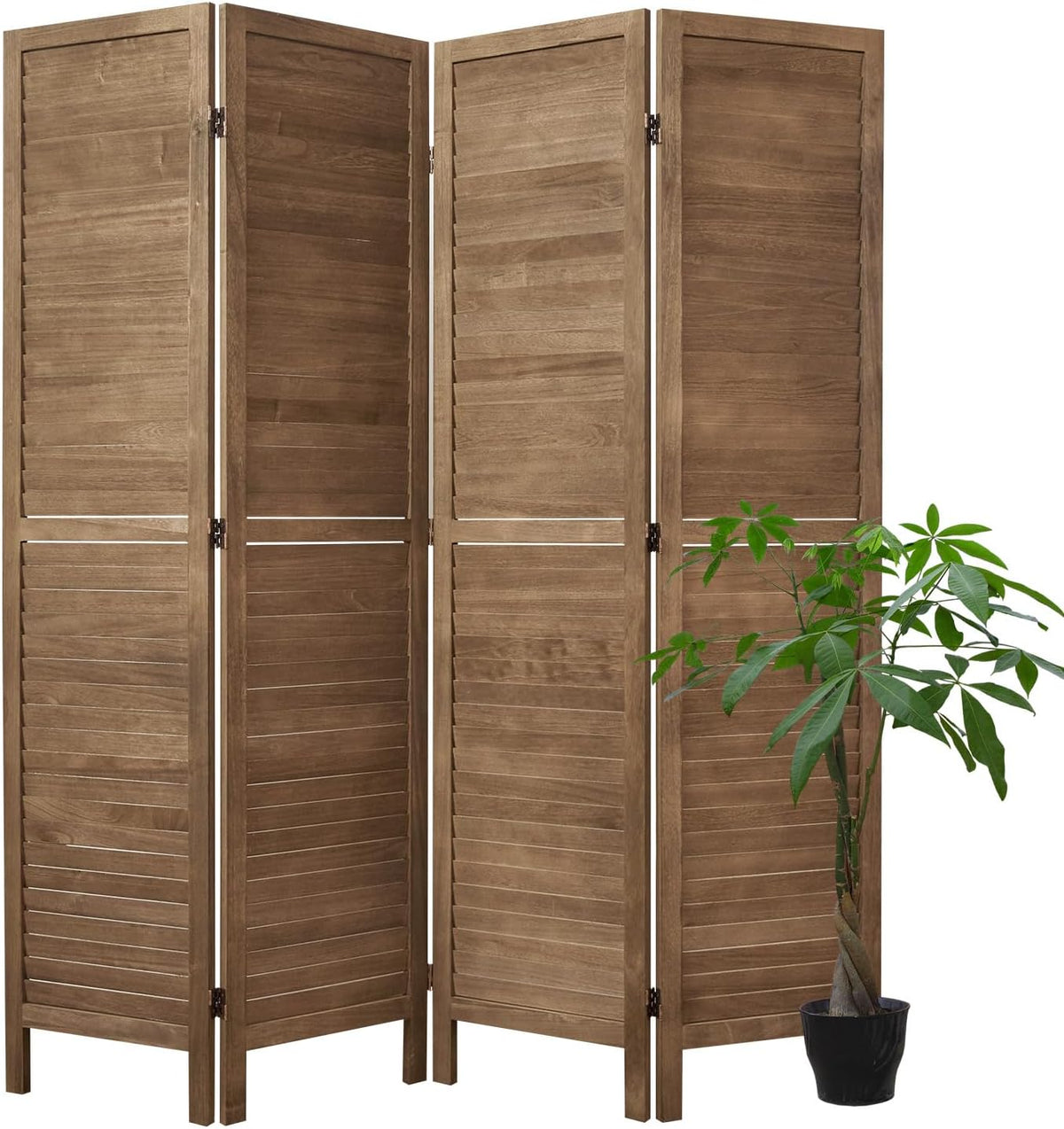 Room Dividers and Folding Privacy Screens, Wood Louvered Separators Divider Wall