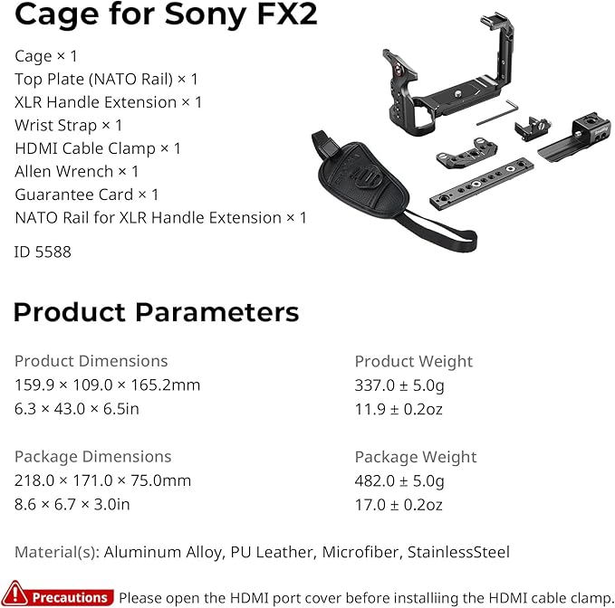SMALLRIG Cage for Sony FX2, HawkLock Quick Release Camera Cage Kit for Sony - Image 9