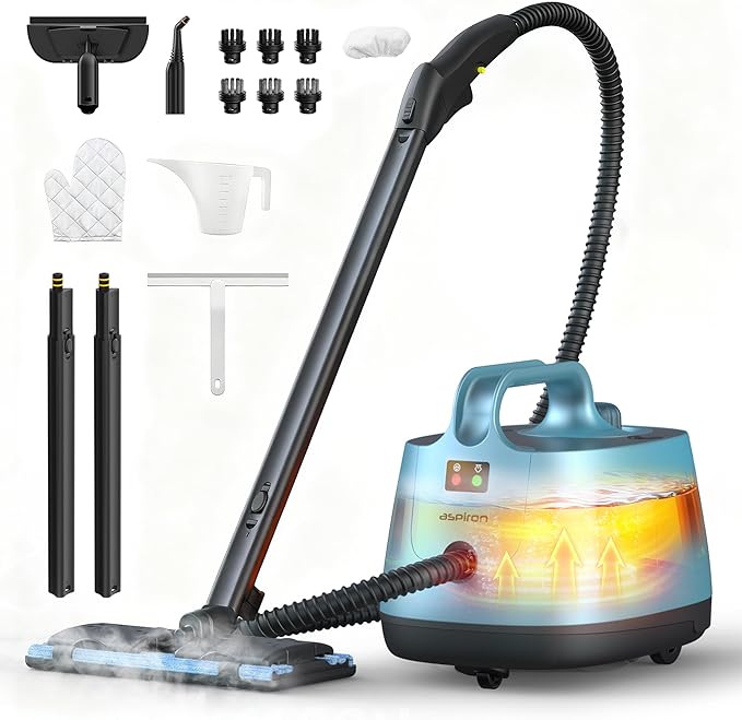 Aspiron Steam Cleaner, 293°F 58 PSI Powerful Multipurpose Handheld Steam Mop by aspiron