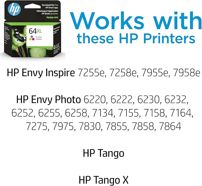 HP 64XL Tri-Color High-Yield Ink Cartridge Printers | Works - Image 2