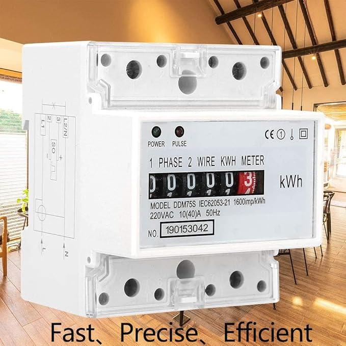 Watris Veiyi DDM75S 10-40A Single Phase KWH Meter, 4P Din Rail Energy Meter - Image 7