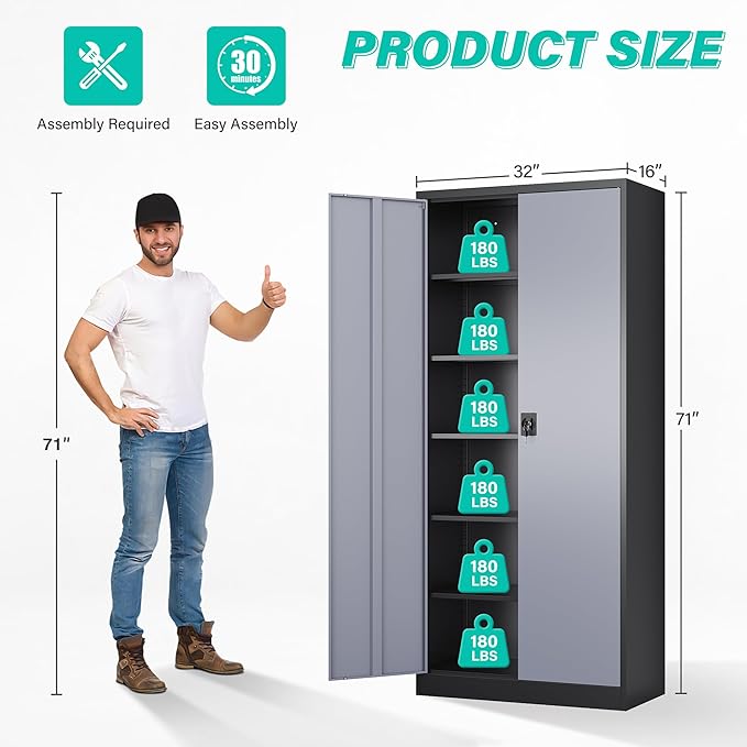 SISESOL Metal Storage Cabinet - Image 2