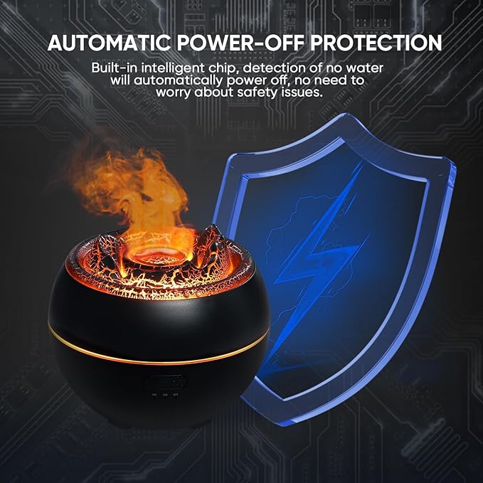 Essential Oil Diffuser, Volcano Fire Flame Aromatherapy Diffuser, 360ml - Image 6