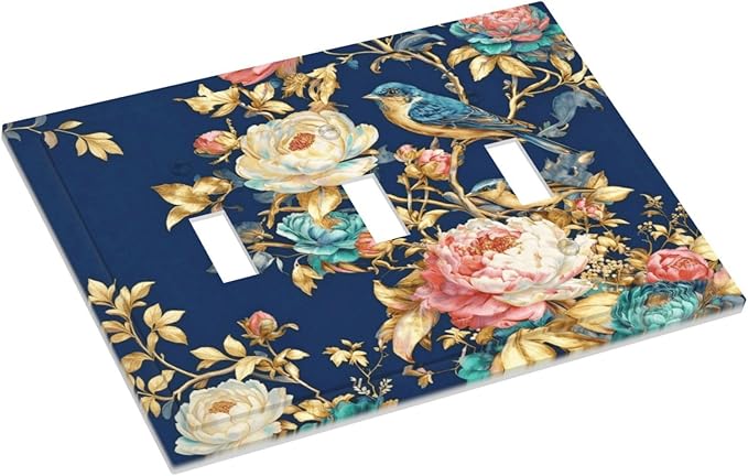 Bvtewkhz Floral Birds Morris 3 Gang Triple Toggle Decorative Outlet Covers - Image 3
