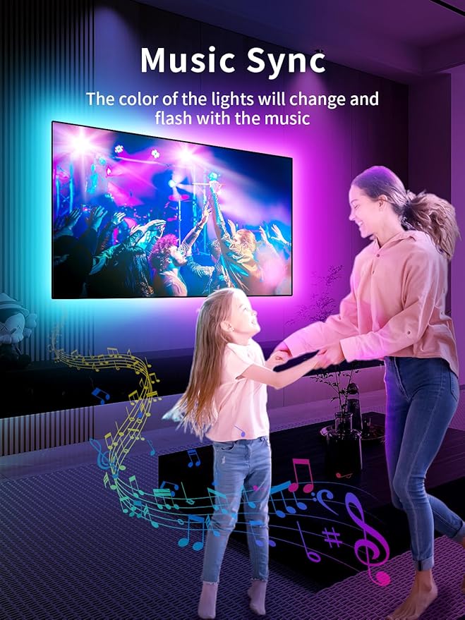 KANTUTOE LED Lights for TV, 23ft Backlights for 75-100in TV, RGB Backlight - Image 5