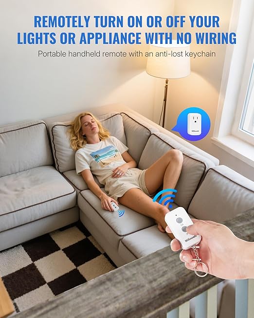 Remote Control Outlet Plug, WILAWELS Wireless Light Switch, On Off Remote - Image 2