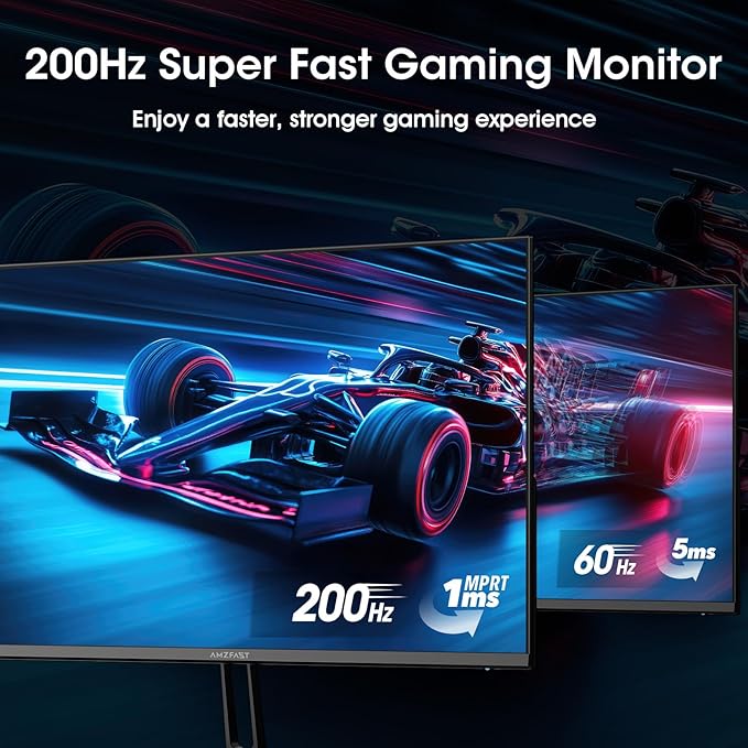 Amzfast 24 Inch Gaming Monitor 180Hz 200Hz FHD 1080p Computer Monitor, 1ms - Image 2