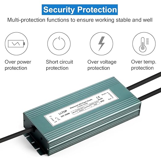 LLTOP LED Driver 400 Watts 110V/120V AC to 24V DC 16.6A Power Supply Waterproof - Image 2