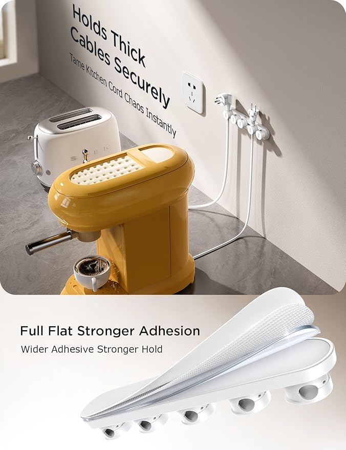 5-in-1 Magnetic Cord Organizer JOYROOM Cable Clips Under Desk Adhesive Cord - Image 5