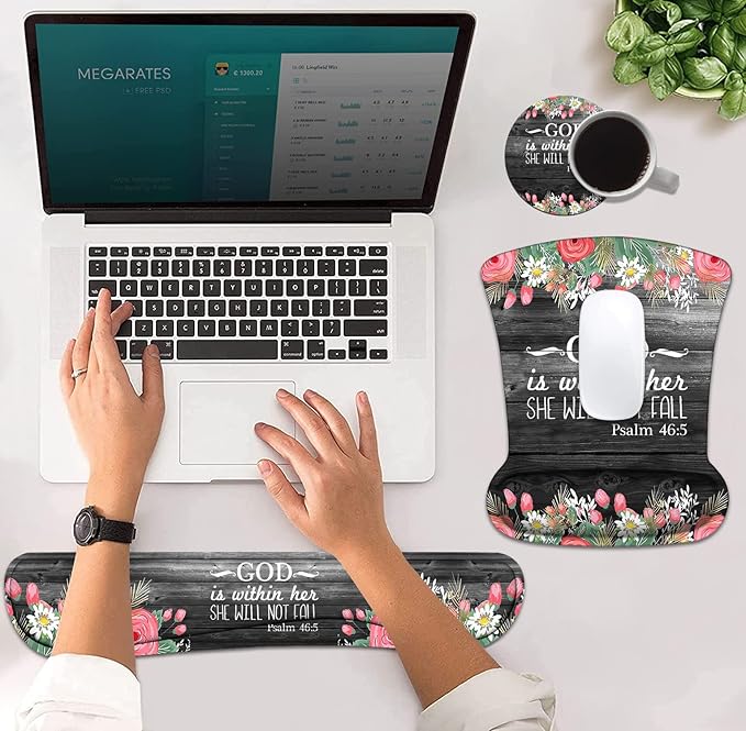Ergonomic Mouse Pad Wrist Support and Keyboard Wrist Rest Set - Image 4