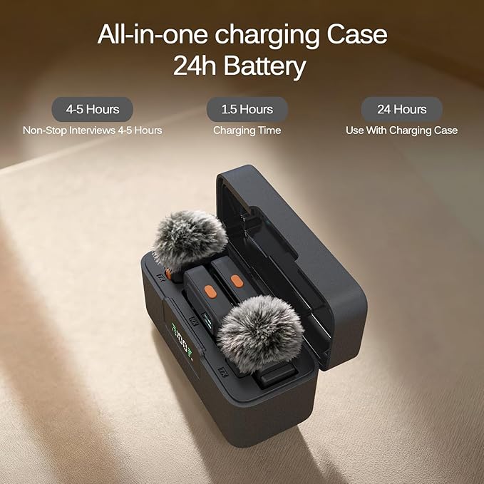 LIZHUZHONG Ai Mini Mic Wireless Lavalier Microphone System, Magnetic & Clip-On - Image 6