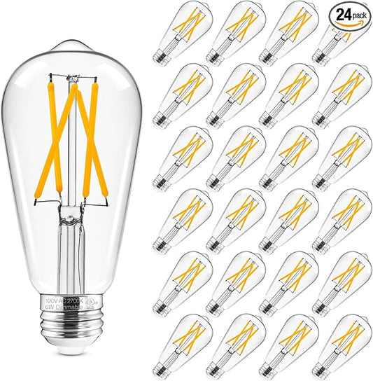 Hizashi Vintage Edison Bulb Dimmable, 6W Equivalent 60W, E26 Base LED Light Bulb by HIZASHI