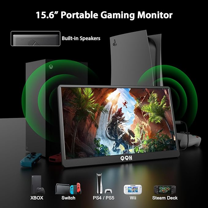 QQH Portable Monitor, 15.6" Portable Travel Monitor - Image 7