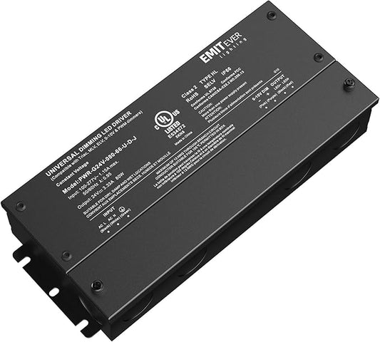 EMITEVER Dimmable Led Driver, 80W AC 110V-277V to DC 24V Transformer, 5-in-1 by EMITEVER