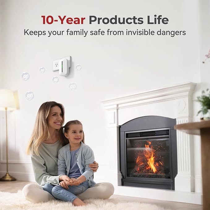 Siterlink Carbon Monoxide Detectors Plug in, 10 Year Replaceable Battery - Image 7