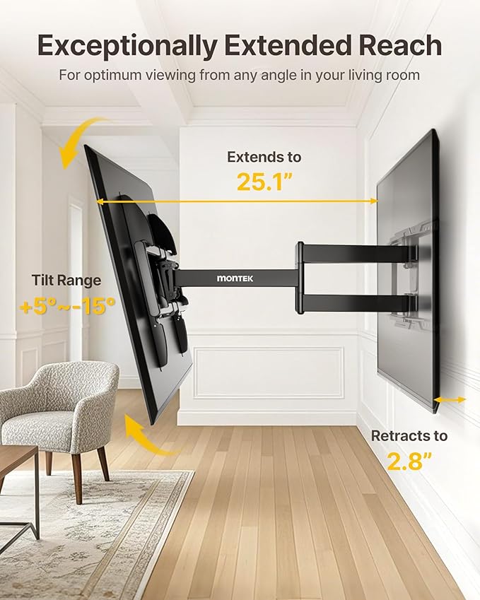 monTEK Heavy Duty TV Wall Mount - Image 4