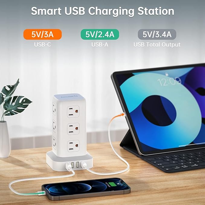Tower Surge Protector Power Strip - Image 2