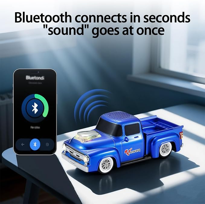 WSTER WS-538 Retro Pickup Truck Bluetooth Replica Speaker – Portable Wireless - Image 3
