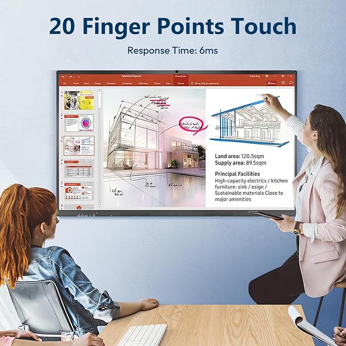 YIXZSWD Smart Board, 85 Inch Interactive Whiteboard 4K Touchscreen Built in - Image 5