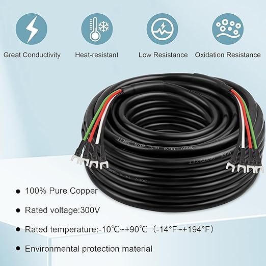 MOOKEERF 14/4 AWG Mini-Split Cable - 250FT 14 AWG 4 Conductor Control Cable - Image 3