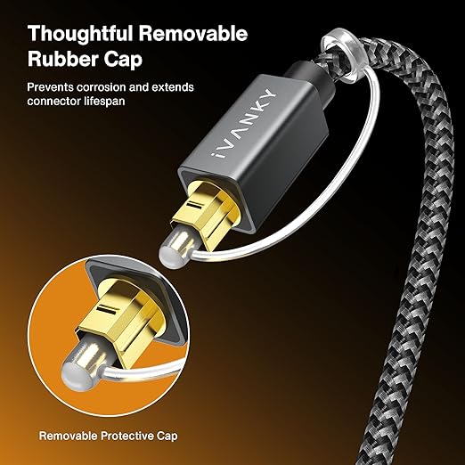 IVANKY Optical Audio Cable 15ft/4.5M Long Digital Audio Optical Cable - Image 8
