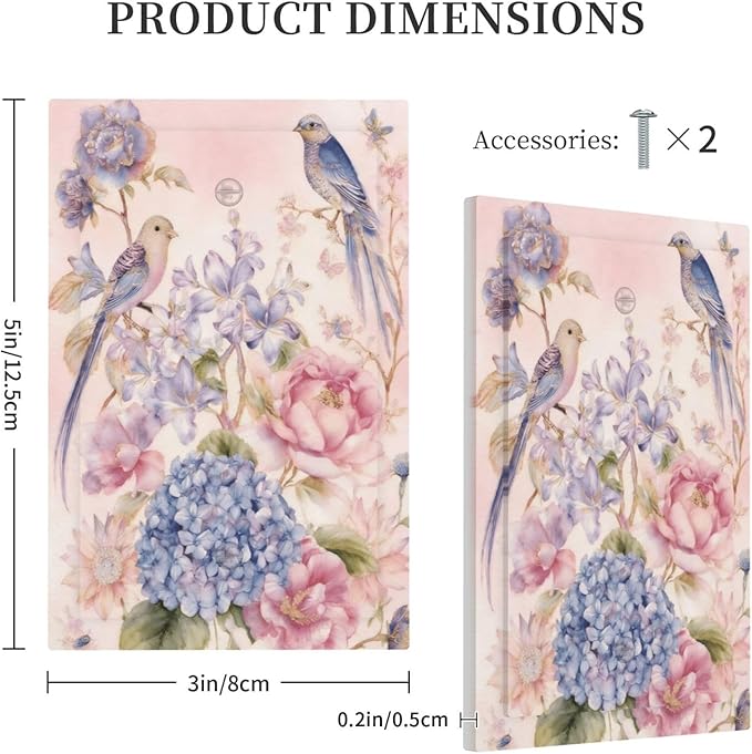 Bvtewkhz Floral Birds Morris No Device Single Blank Decorative Outlet Covers - Image 5