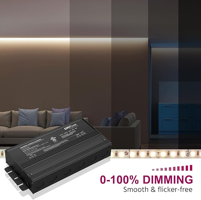 EMITEVER Dimmable Led Driver, 500W AC 110V-277V to DC 24V Transformer, 5-in-1 - Image 6