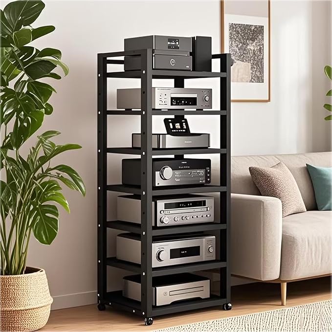 Dernoing 7 Tier Audio Rack Tower, CD Record Player Stereo Receiver AV Equipment by Dernoing