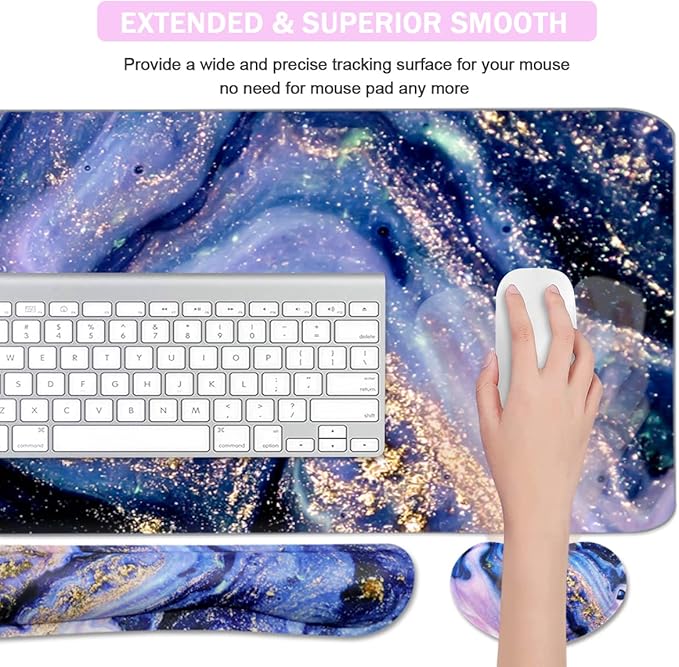 4-in-1 Large Gaming Mouse Pad, Keyboard Wrist Rest Pad & Wrist Support Mousepad - Image 3