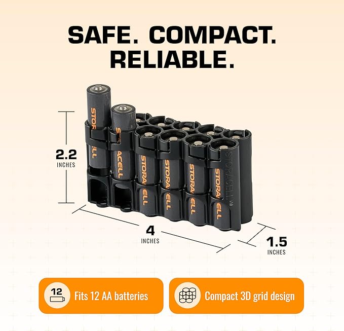 AA Battery Storage Caddy by Storacell, Holds 12 Batteries - Image 6