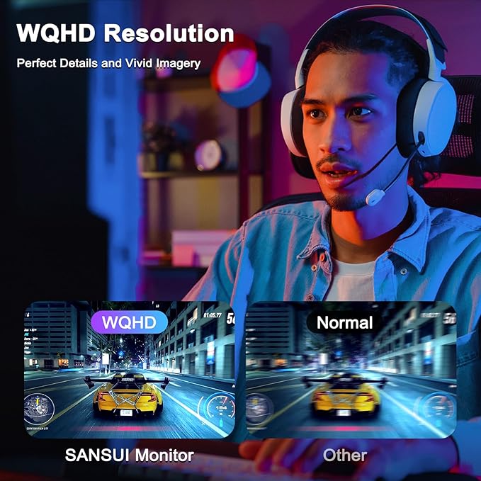 SANSUI 27 Inch WQHD 2560 x 1440 IPS Gaming Monitor, 200Hz 180Hz 1ms Computer - Image 3