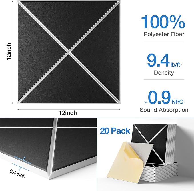 Sonicism 20 Pack X-Lined Acoustic Panels - Image 4