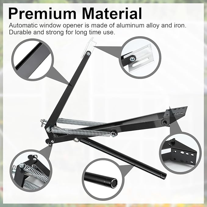 Amylove 2 Pcs Dual Spring Automatic Roof Vent Opener Greenhouse Accessories - Image 3