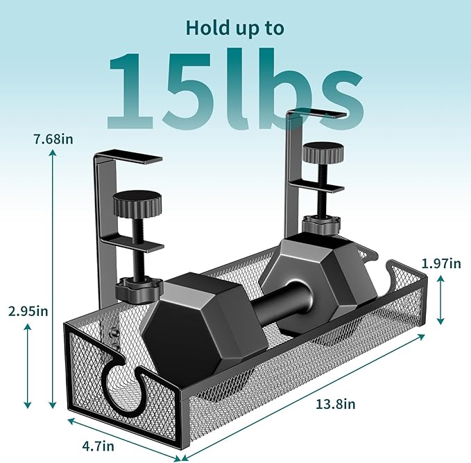 Under Desk Cable Management Tray Black, No Drill Desk Cable Wire Management - Image 8